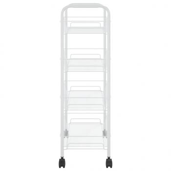 Küchenwagen 4 Etagen Weiß 46x26x85 cm Eisen