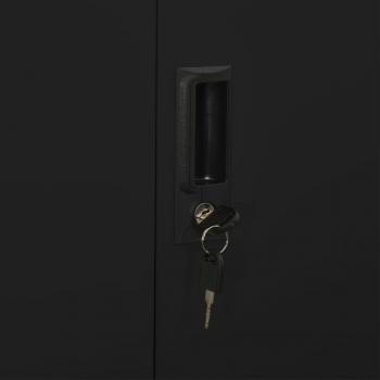 Büroschrank Schwarz 90x40x180 cm Stahl