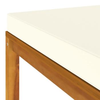 4-tlg. Garten-Lounge-Set mit Creme Kissen Massivholz Akazie