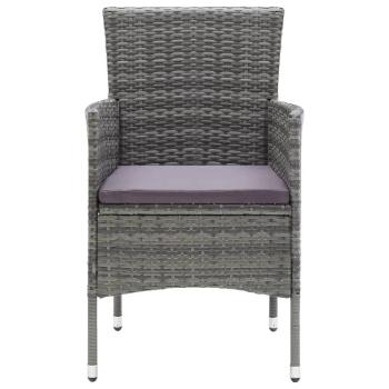7-tlg. Garten-Essgruppe mit Kissen Poly Rattan Grau