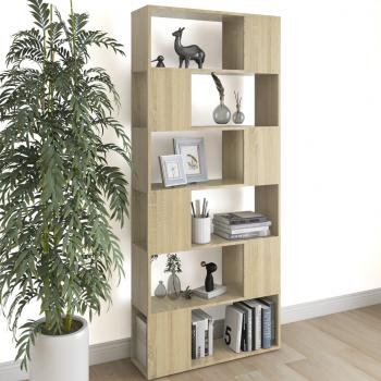 ARDEBO.de - Bücherregal Raumteiler Sonoma-Eiche 80x24x186 cm Holzwerkstoff