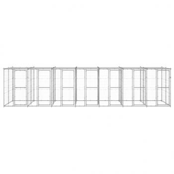 Outdoor-Hundezwinger mit Überdachung Verzinkter Stahl 16,94 m²