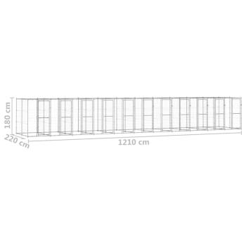 Outdoor-Hundezwinger Verzinkter Stahl 26,62 m²