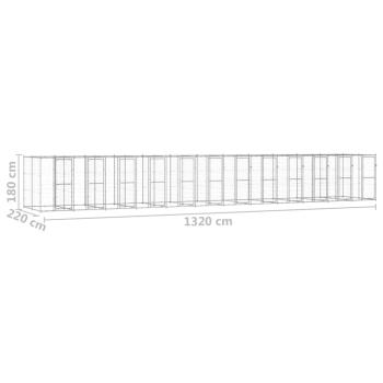 Outdoor-Hundezwinger Verzinkter Stahl 29,04 m²