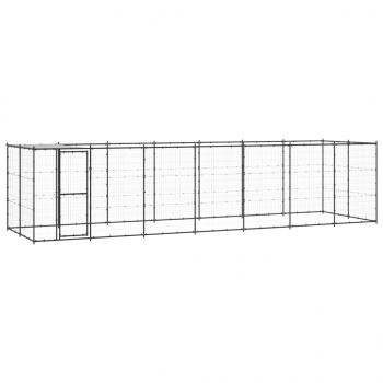 ARDEBO.de - Outdoor-Hundezwinger mit Überdachung Stahl 16,94 m²