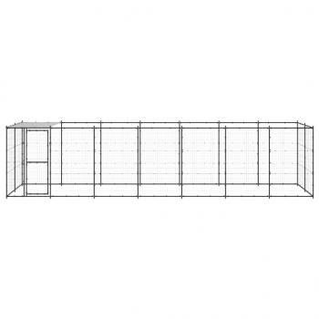 Outdoor-Hundezwinger mit Überdachung Stahl 16,94 m²