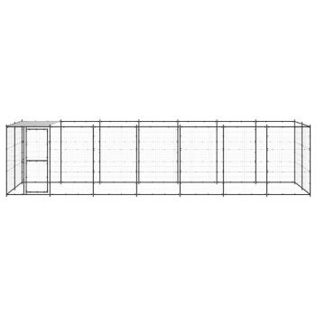 Outdoor-Hundezwinger mit Überdachung Stahl 16,94 m²