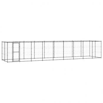 ARDEBO.de - Outdoor-Hundezwinger mit Überdachung Stahl 21,78 m²