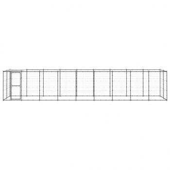 Outdoor-Hundezwinger mit Überdachung Stahl 21,78 m²