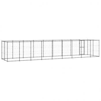Outdoor-Hundezwinger mit Überdachung Stahl 21,78 m²