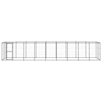 Outdoor-Hundezwinger mit Überdachung Stahl 21,78 m²