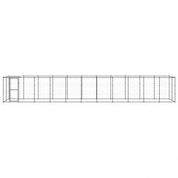 Outdoor-Hundezwinger mit Überdachung Stahl 26,62 m²