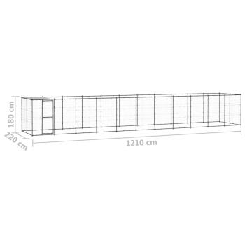 Outdoor-Hundezwinger mit Überdachung Stahl 26,62 m²