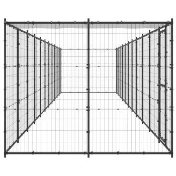 Outdoor-Hundezwinger mit Überdachung Stahl 26,62 m²