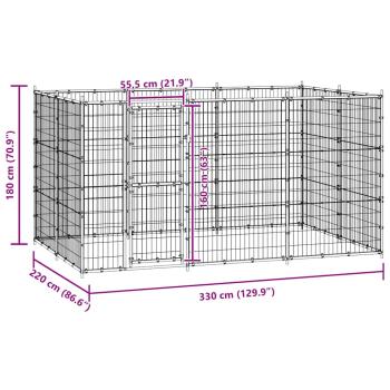 Outdoor-Hundezwinger Stahl 7,26 m²