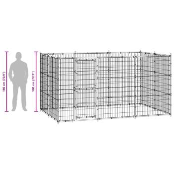 Outdoor-Hundezwinger Stahl 7,26 m²
