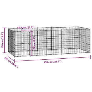 Outdoor-Hundezwinger Stahl 12,1 m²