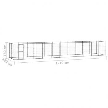 Outdoor-Hundezwinger Stahl 26,62 m²