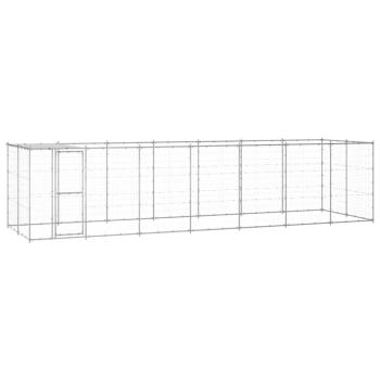 Outdoor-Hundezwinger mit Überdachung Verzinkter Stahl 16,94 m²