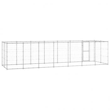 Outdoor-Hundezwinger mit Überdachung Verzinkter Stahl 16,94 m²