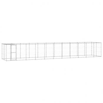 ARDEBO.de - Outdoor-Hundezwinger mit Überdachung Verzinkter Stahl 26,62 m²