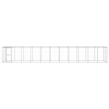 Outdoor-Hundezwinger mit Überdachung Verzinkter Stahl 26,62 m²