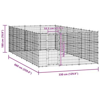 Outdoor-Hundezwinger Stahl 21,78 m²