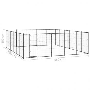 Outdoor-Hundezwinger Stahl 36,3 m²
