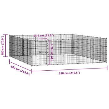 Outdoor-Hundezwinger Stahl 36,3 m²