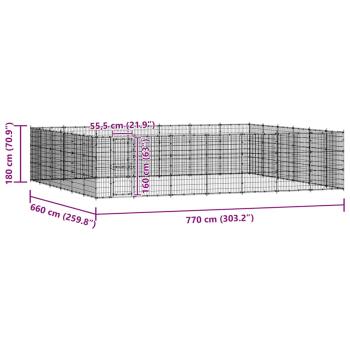 Outdoor-Hundezwinger Stahl 50,82 m²