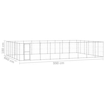 Outdoor-Hundezwinger Verzinkter Stahl 65,34 m²