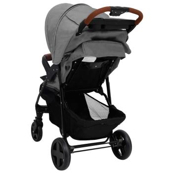 3-in-1 Kinderwagen Hellgrau Stahl 