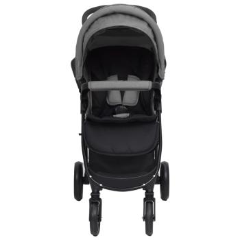 3-in-1 Kinderwagen Hellgrau Stahl 