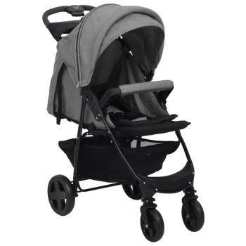 3-in-1 Kinderwagen Hellgrau Stahl 