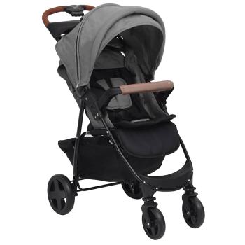 3-in-1 Kinderwagen Hellgrau Stahl 