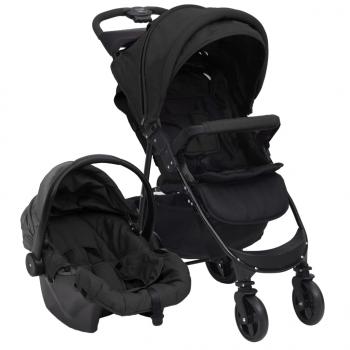 ARDEBO.de - 3-in-1 Kinderwagen Anthrazit Stahl 