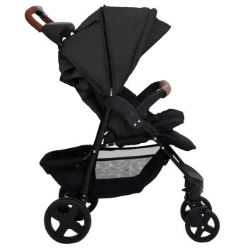3-in-1 Kinderwagen Anthrazit Stahl 