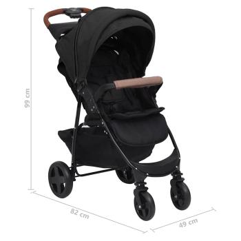 3-in-1 Kinderwagen Anthrazit Stahl 