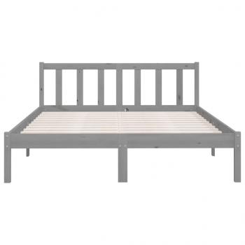 Massivholzbett Grau Kiefer 150x200 cm