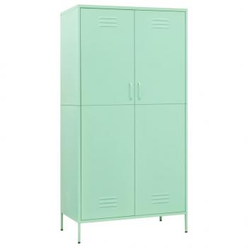 Kleiderschrank Minzgrün 90x50x180 cm Stahl   