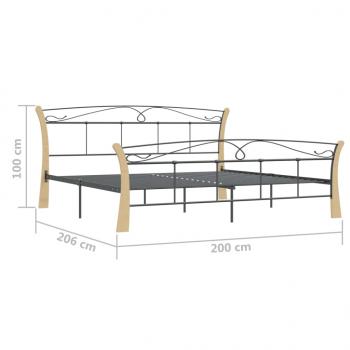 Bettgestell Schwarz Metall 200x200 cm