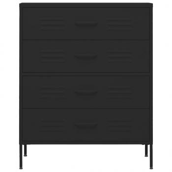 Kommode Schwarz 80x35x101,5 cm Stahl  