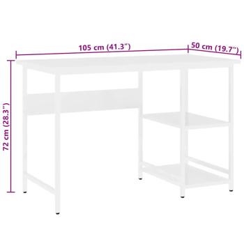Computertisch Weiß 105x55x72 cm MDF und Metall