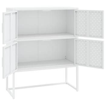 ARDEBO.de - Highboard Weiß 80x35x100 cm Stahl