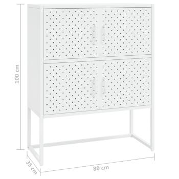 Highboard Weiß 80x35x100 cm Stahl