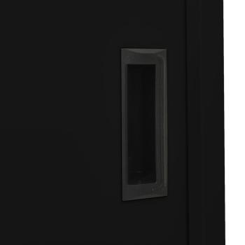 Büroschrank mit Schiebetür Schwarz 90x40x180 cm Stahl 