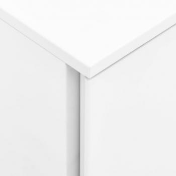 Aktenschrank mit Rollen Weiß 39x45x67 cm Stahl