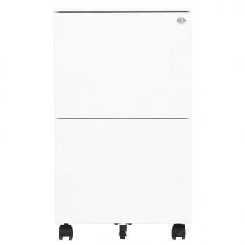 Aktenschrank mit Rollen Weiß 39x45x67 cm Stahl