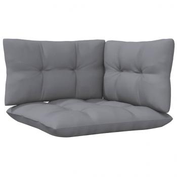 Garten-Ecksofa mit Kissen in Grau Massivholz Kiefer