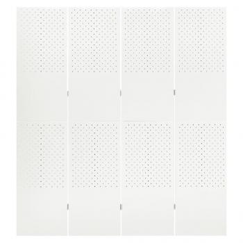 ARDEBO.de - 4-tlg. Raumteiler Weiß 160x180 cm Stahl